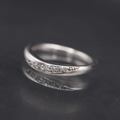 S368 4℃ ヨンドシー SILVER刻印 リング ダイヤモンド風 デザイン シルバー 指輪 8号