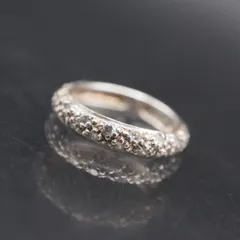 S410 ダイヤモンド風 925刻印 リング パヴェ デザイン シルバー 指輪 2号