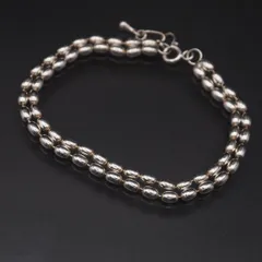 S861 ヴィンテージ 925刻印 ブレスレット 楕円チェーン 2連 デザイン シルバー