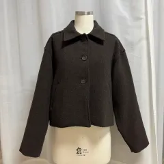 ブラウン キルティング ショート コート