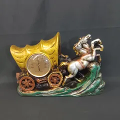 アンティーク調 馬車 温度計 置物 二頭立て ホース 豪華 オブジェ インテリア 雑貨 レトロ ヴィンテージ 風水 縁起物 ゴールド シルバー 西洋 飾り