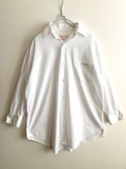 MARNI ホワイト ショート丈シャツ 短丈 クロップド 半袖 シャツ - メルカリ