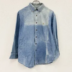 古着 used　RALPH LAUREN　ラルフローレン　長袖デニムシャツ　ボタンダウンデニムシャツ　フェード　インディゴ　12サイズ