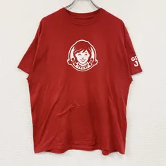 古着 used　GILDAN　ギルダン　Wendy's　ウェンディーズ　半袖Tシャツ　企業ロゴ　赤　レッド　XLサイズ
