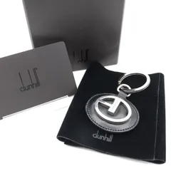 ダンヒル チャーム キーホルダー ロゴ 黒 ブラック black レザー 本革 Dunhill