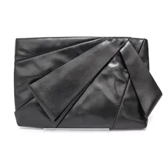 ケイトスペードニューヨーク クラッチバッグ ドキュメントバッグ ポーチ リボン 黒 ブラック black レザー 本革 kate spade new york