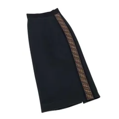 美品 FENDI フェンディ 2019年モデル ズッカサイドライン タイトロングスカート FQ7018 A5HJ サイズ36 ブラック レディース 古着 中古 USEDのサムネイル
