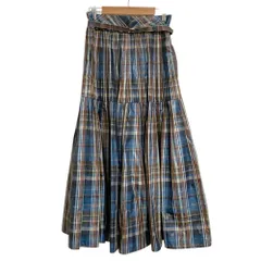 美品 JUSGLITTY ジャスグリッティー ランダムプリーツチェックフレアスカート 0 マルチカラー レディース 古着 中古 USED