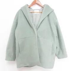 良品 24AW COLLAGE GALLARDAGALANTE コラージュ ガリャルダガランテ フーデッドミドルシャギーコート サイズF ライトグリーン レディース 古着 中古 USEDのサムネイル