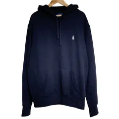 美品 POLO RALPH LAUREN ポロラルフローレン ポニー刺繍 プルオーバーパーカー サイズM ネイビー メンズ 古着 中古 USED