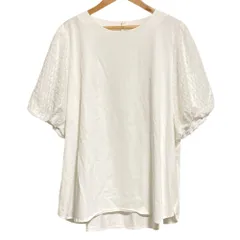 美品 25SS 組曲 クミキョク 華感コンビネーションスリーブ カットソー 大きいサイズ7 ホワイト レディース 古着 中古 USED