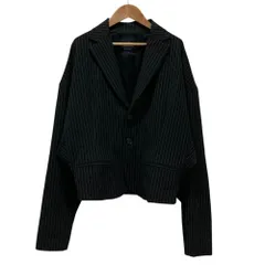 LIMI feu リミフゥ ストライプ シングルジャケット LV-J05-913 サイズS ブラック レディース 古着 中古 USEDのサムネイル