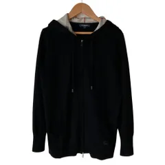 美品 BURBERRY LONDON バーバリーロンドン チェック柄フード ニットパーカー フーディ 2 ブラック レディース 古着 中古 USEDのサムネイル