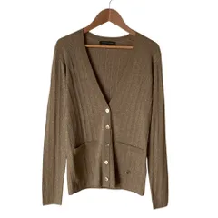 美品 MACKINTOSH LONDON マッキントッシュロンドン Vネック ラメニット カーディガン 38 ブラウン レディース 古着 中古 USEDのサムネイル