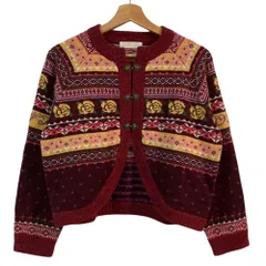 美品 PINK HOUSE ピンクハウス ジャガードニットカーディガン A2143KCD378 パープル レディース 古着 中古 USED