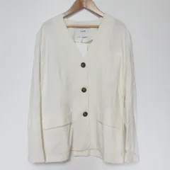 未使用 CLANE クラネ WIDE NO COLLER JACKET ワイドノーカラージャケット サイズ1 ホワイト  レディース 古着 中古 USEDのサムネイル