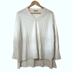 美品 Theory luxe セオリーリュクス Vネック ウールニット チュニック サイズ38 ホワイト レディース 古着 中古 USED