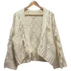 未使用 23AW GRACE CONTINENTAL グレースコンチネンタル フリンジショートニットカーディガン 36 ホワイト レディース 古着 中古 USED