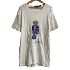 美品 POLO RALPH LAUREN ポロラルフローレン ポロベア プリント Tシャツ Mサイズ ホワイト メンズ 古着 中古 USED