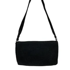 良品 PRADA プラダ ウールニット ショルダーバッグ B9442 ブラック レディース 古着 中古 USED