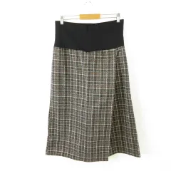 DHC 化粧品  キュロット ワイドパンツ ロング チェック 黒 グレー LL *A730