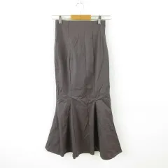 グレイル GRL ハイウエストマーメイドツイルスカート ロング 茶 S *A856
