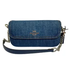未使用 COACH コーチ デニム ヘイリー フラップ 2way バッグ CAN96 インディゴブルー レディース 古着 中古 USED