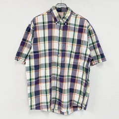 古着 used　90s　Eddie Bauer　エディーバウアー　半袖ボタンダウンシャツ　チェック柄　マルチカラー　Sサイズ