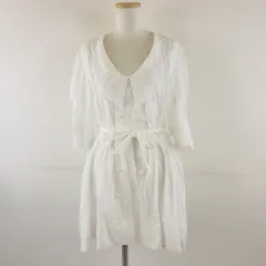 ジルスチュアート JILL STUART ワンピース ミニ 七分袖 刺繍 白 0 *T255