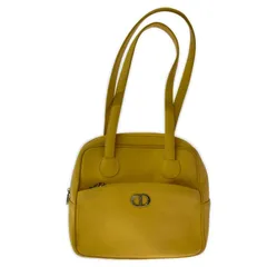 Christian Dior クリスチャンディオール CDロゴハンドバッグ/イエロー