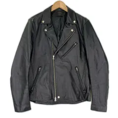 STUDIOUS ステュディオス レザー ライダースジャケット size3/ブラック
