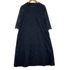 Reve de MIYACO レーヴ ドゥ ミヤコ タグ付き 80202-0819-8 総レースワンピース sizeM～L/ネイビー