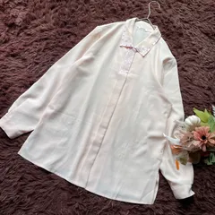 東京ブラウス　Feminine（フェミニン）エンブロイダリーブラウス　シャツ　刺繍　比翼ボタン　ピンク　日本製