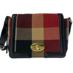 BLUE LABEL ブルーレーベル チェック柄ショルダーバッグ/ブラック×レッド×ブラウン