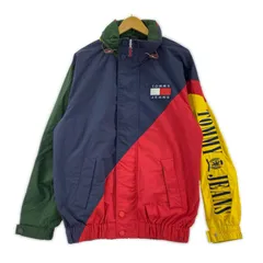 TOMMY JEANS トミー ジーンズ ナイロンジャケット sizeS/ネイビー×レッド