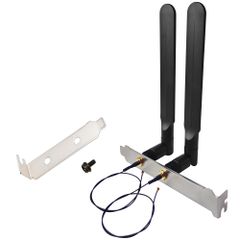 新品 WiFi 6E アンテナ トライバンド 6GHz 5GHz 2.4GHz RP-SMA オス + 10インチ U.FL MHF4 to RP SMA メス延長ケーブル + コンピューターバックスロットカバーブラケット。