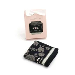 【新品】 JILL STUART(ジルスチュアート) ポンポネ タオルハンカチ ブラック パッケージ入り プチギフト フラワー 58-3229090 約25×25cm 1