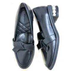 【ランダ RANDA】パールヒールローファー M ブラック