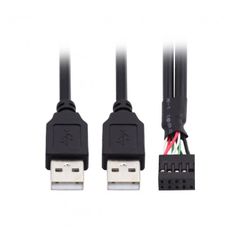 新品 xiwai Motherboard 9Pin 10pin Female Housing to 480Mbps Dual USB 2.0 Male Type-A Cable 10Pin 50cm