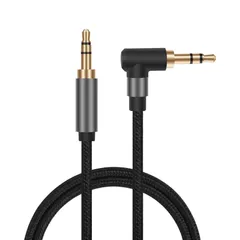 3.5mm オーディオケーブル L型 イヤホン ケーブル (1.5m) AUXケーブル 90度設計 ヘッドホン ケーブル ヘッドホン、iPod、iPhone、iPad、computer 、 ホームステレオ、カーステレオなどAUX機器対応 (1個 3.5mm ブ