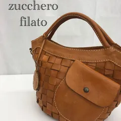 zucchero filato  ズッケロフィラート フロントポケットツキハンドバッグ 2WAY　メッシュアミ  キャメル  レディース 鞄
