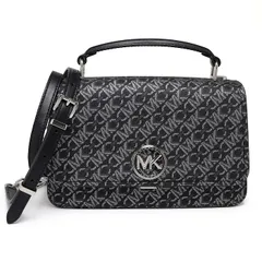 美品 マイケルコース DELANCEY エンパイア シグネチャーロゴ トップハンドル サッチェル ミディアム 2WAYバッグ ブラック MICHAEL KORS