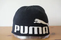 PUMA KIDS　プーマキッズ　男女兼用　黒色帽子　ニット帽　HELLO　サイズ５４cm〜５７cm　キャップ　帽子　[[3.3.]]