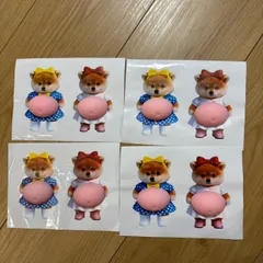 おなかシール 3D ぷにぷに 柴犬 立体ステッカー 4枚セット