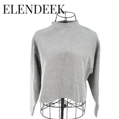 ELENDEEK  エレンディーク 長袖スウェット ショート丈 グレー サイズF フリーサイズ バックファスナー レディースのサムネイル