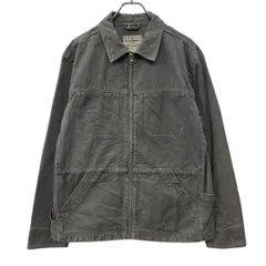 L.L.Bean コットンジャケット M グレー エルエルビーン ジップアップ マルチポケット ワーク コットン100% ジャケット 春秋物 a803-6649