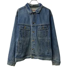 Wrangler デニムジャケット L～ インディゴブルー ラングラー ボタン 胸ポケット バックプリント アメカジ アウター 春物 a803-6654