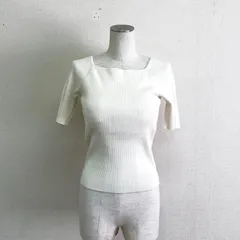 SNIDEL バックオープンリボンニットプルオーバー スクエアネック カップ付きリブカットソー ホワイト FREE