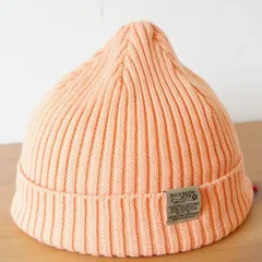 BREEZE　キッズ帽子　男女兼用　編み込みニット帽　薄オレンジ色　サイズ５６cm〜５８cm　キャップ　帽子　コットン帽　[[3.3.]]