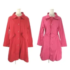 ドゥクラッセ DoCLASSE スプリングコート リバーシブル 13 赤 レッド ピンク 無地 レギュラーカラー 長袖 /AO6 ■ECE003